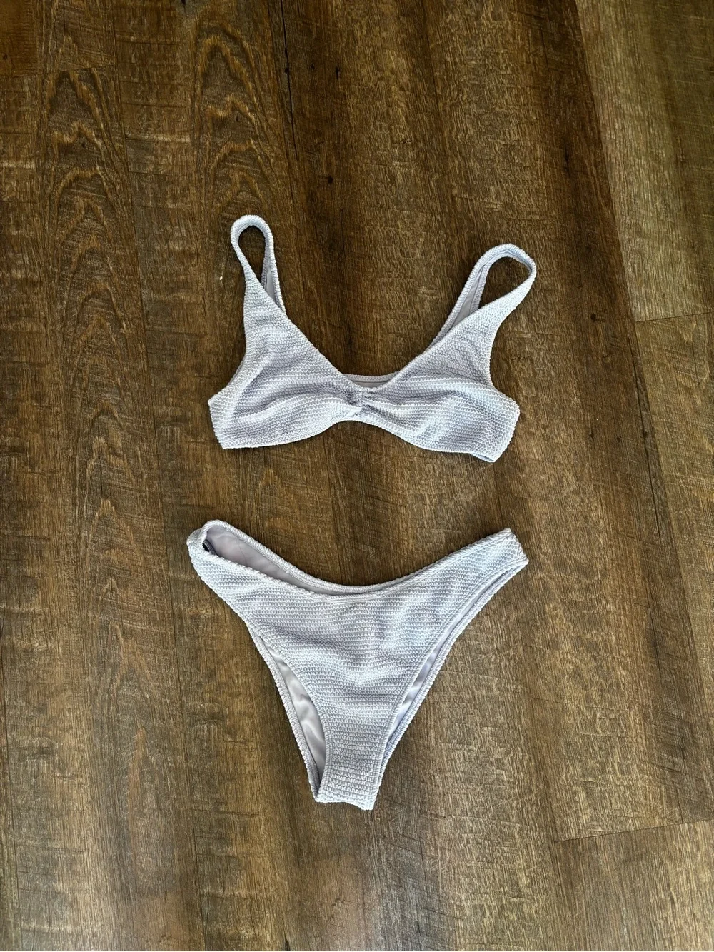 Textured Light Lavender Bikini Set - Picture 1 of 4